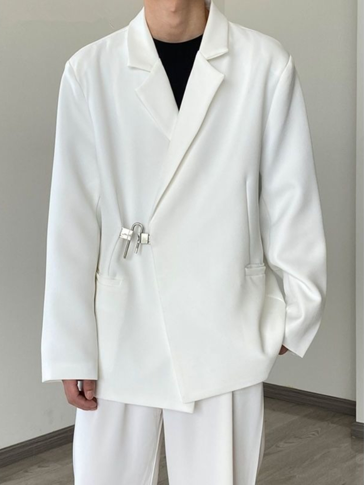 Men's White Casual Blazer Set  - Streetwear Brand Niche review and price