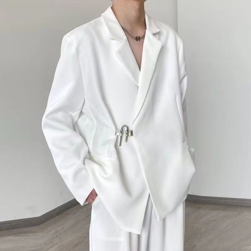Men's White Casual Blazer Set  - Streetwear Brand Niche review and price