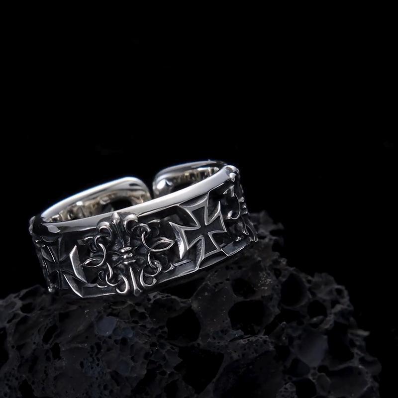 New retro cross hip-hop punk s - Chrome Hearts Ring review and price