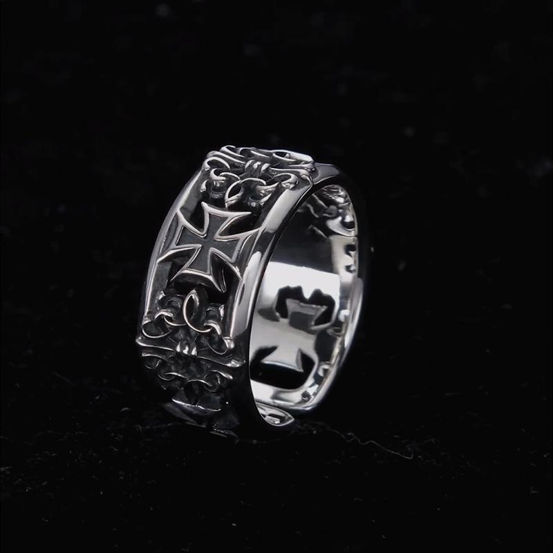 New retro cross hip-hop punk s - Chrome Hearts Ring review and price