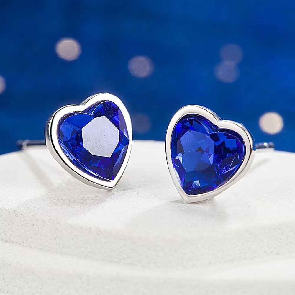 925 Sterling Silver Heart Blue - Chrome Hearts Ring review and price