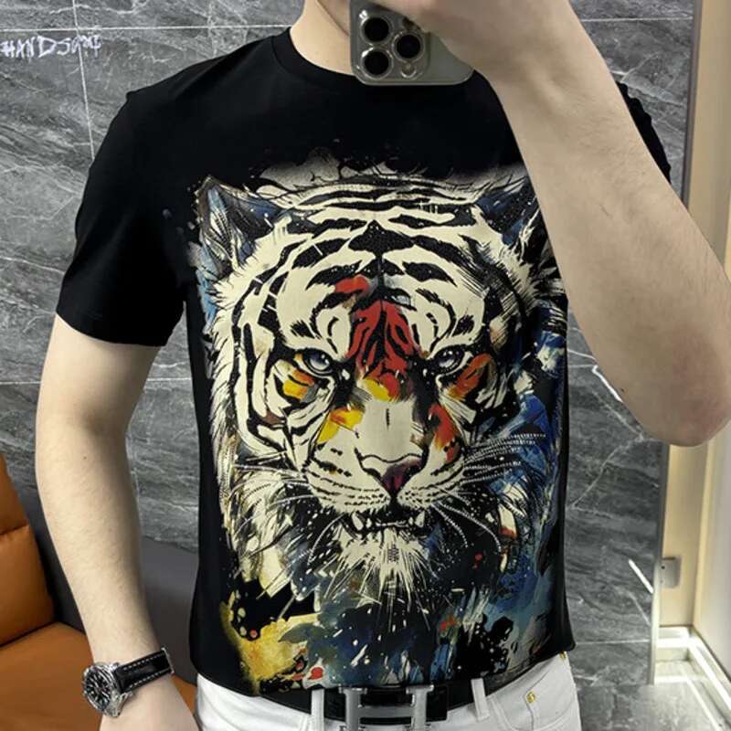 Streetwear Hot Drill Tiger Hea - Streetwear Outfit Brand review and price